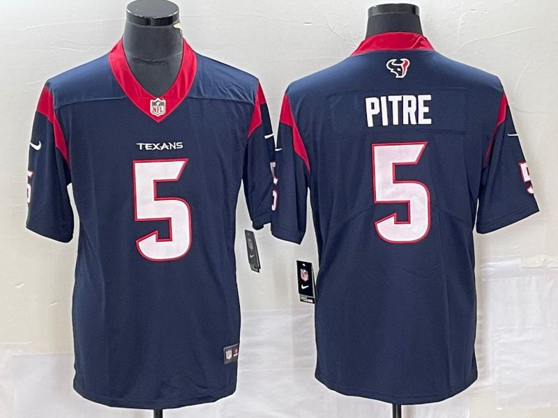 Men Houston Texans 5 Pitre Blue Nike Vapor Untouchable Limited NFL Jersey